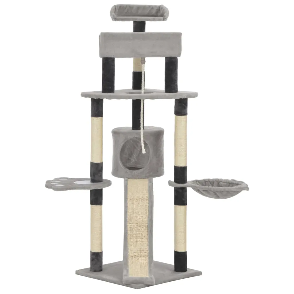 145cm Grey Cat Scratching Tree