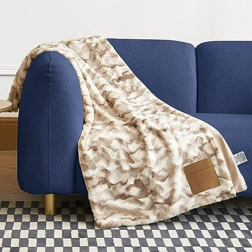 Amazing Grace Faux Fur Patch Throw Blanket PT23011