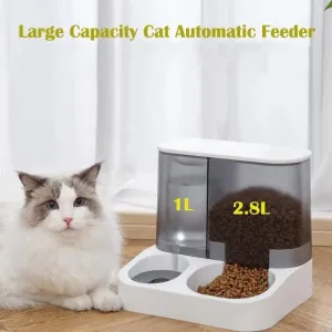 Automatic Cat Food Dispenser: Large Capacity Water / Dry Food Bowl