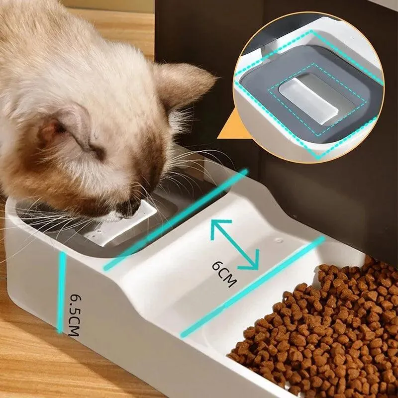 Automatic Cat Food Dispenser: Large Capacity Water / Dry Food Bowl