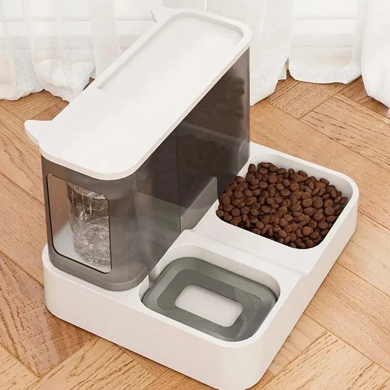 Automatic Cat Food Dispenser: Large Capacity Water / Dry Food Bowl