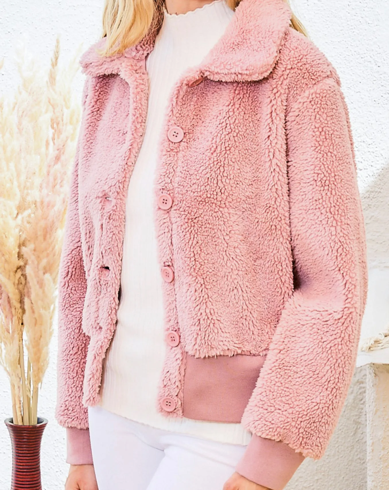 Button Down Sherpa Winter Jacket