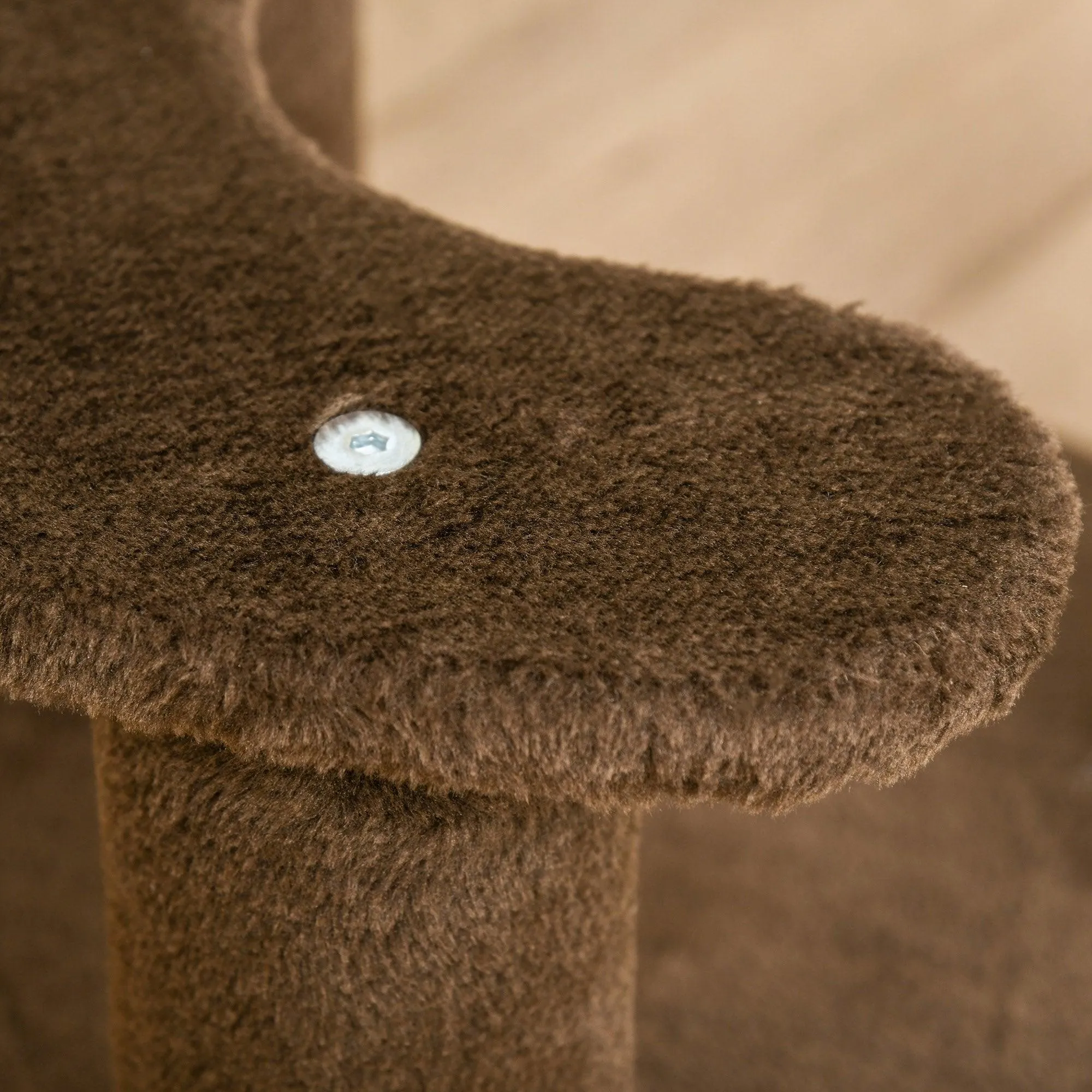 Cat Scratching Post and Playhouse, 65cm - Brown