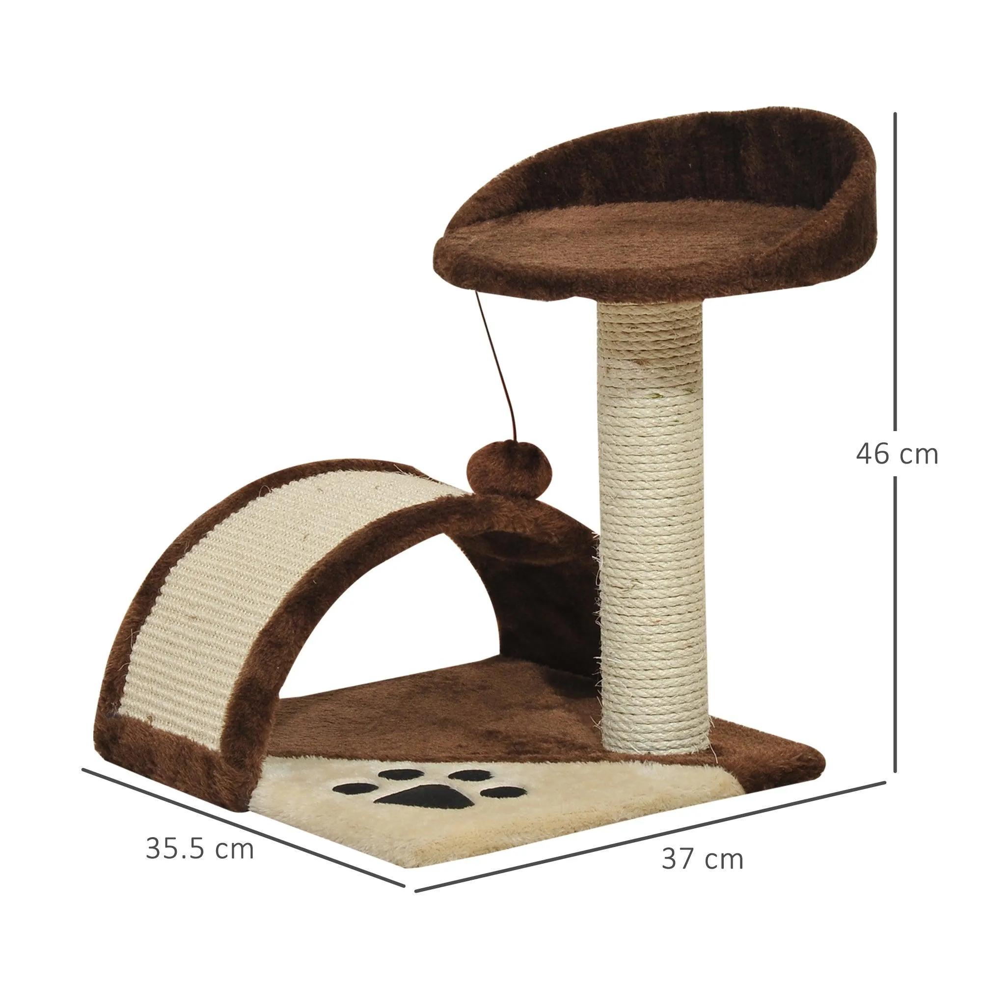 Cat Tree with Perch & Scratching Post - Brown