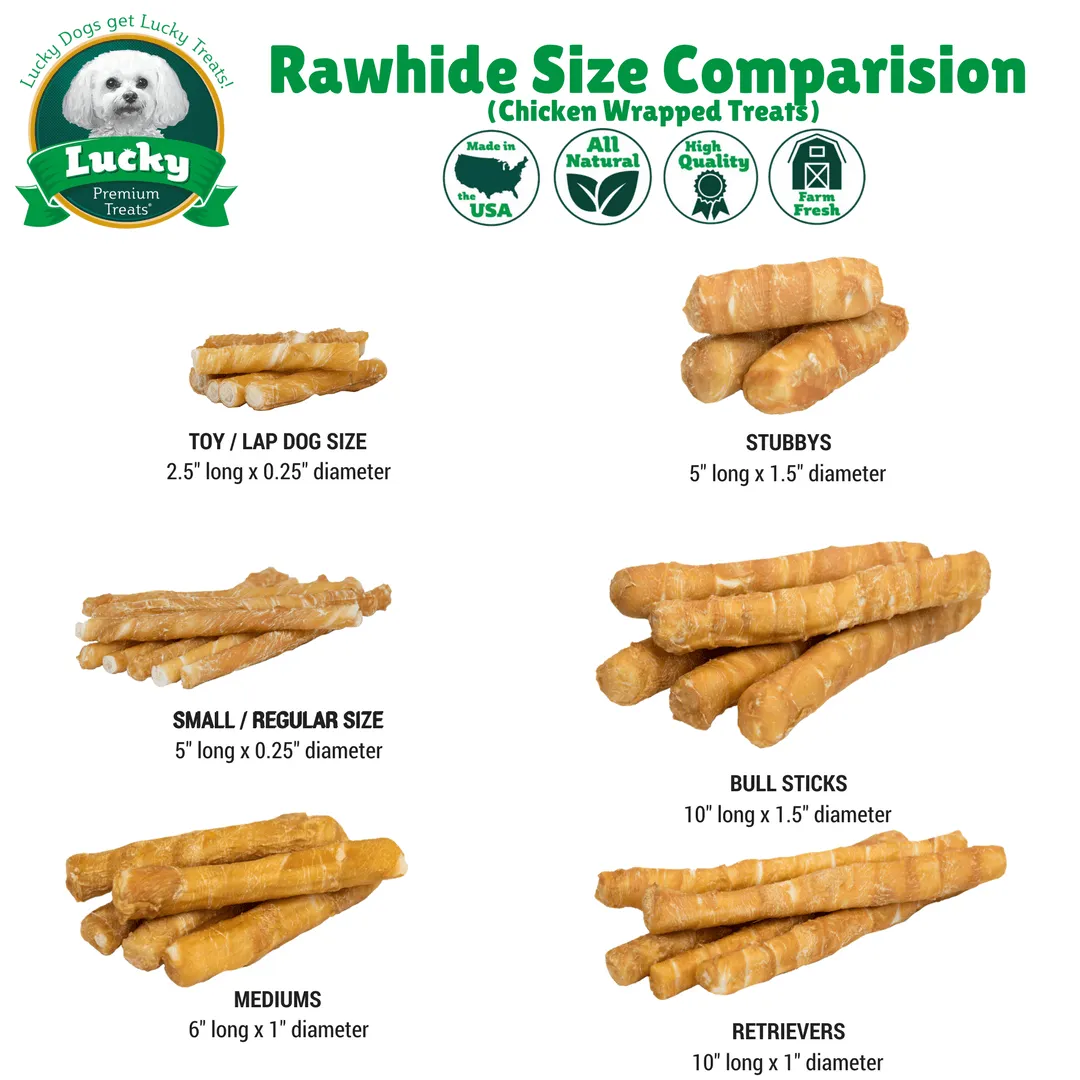 Chicken Wrapped Rawhide Dog Treats Bull Sticks for Large Dogs  5.00% Off Auto renew
