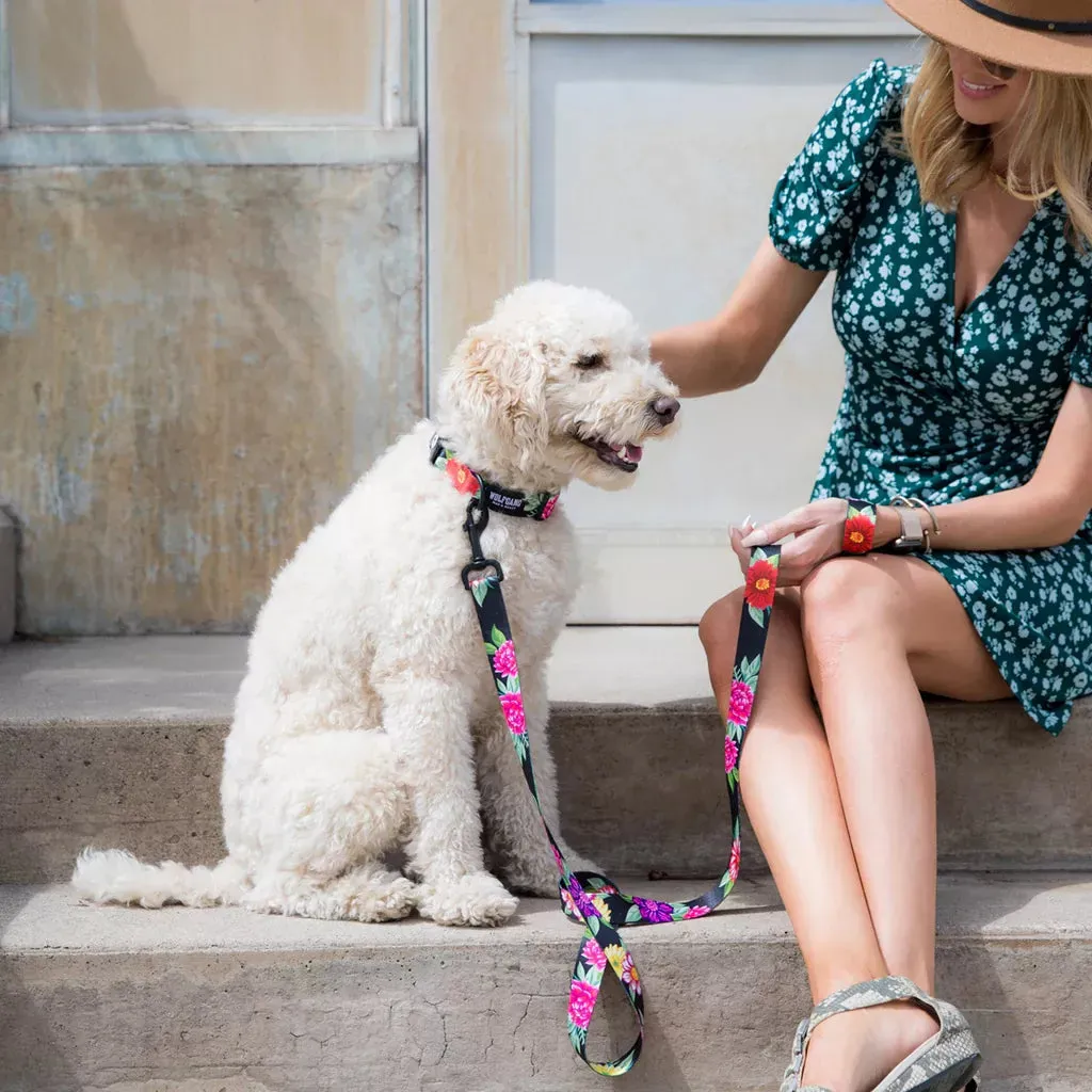 Coastal Wolfgang Dark Floral Collar or Leash