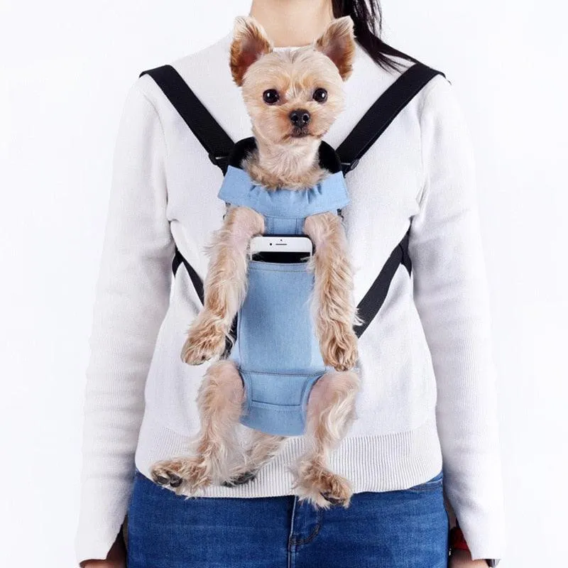 Denim Outdoor Travel Dog Backpack