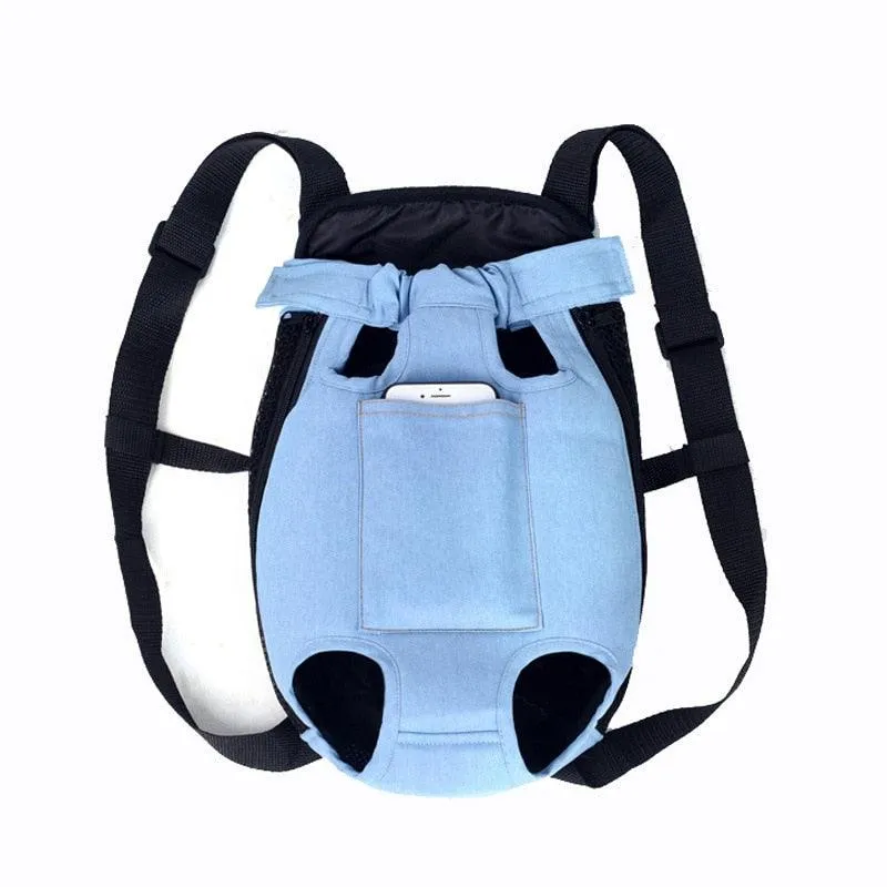 Denim Outdoor Travel Dog Backpack