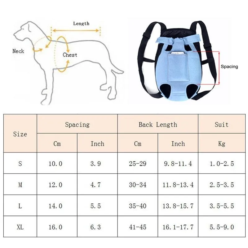 Denim Outdoor Travel Dog Backpack