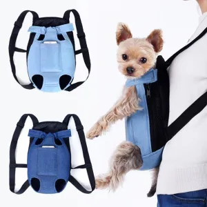 Denim Outdoor Travel Dog Backpack
