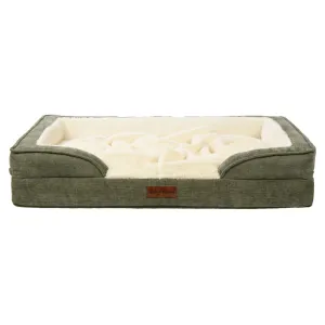 Furhaven Pet Products 65101 Medium Nest-Top Perfect Comfort Sofa Orthopedic Ped Bed, 30"x20", Green