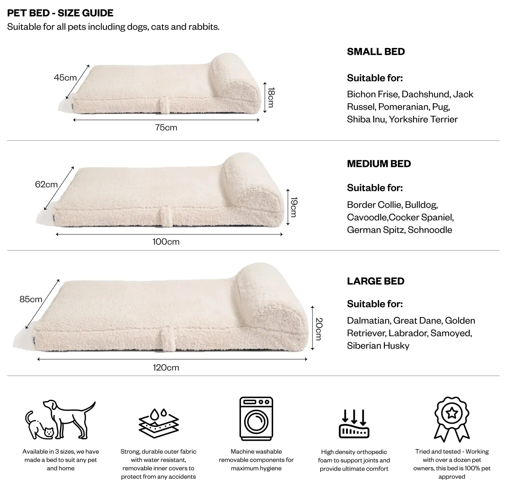 Hommey Boucle Pet Bed - Stone
