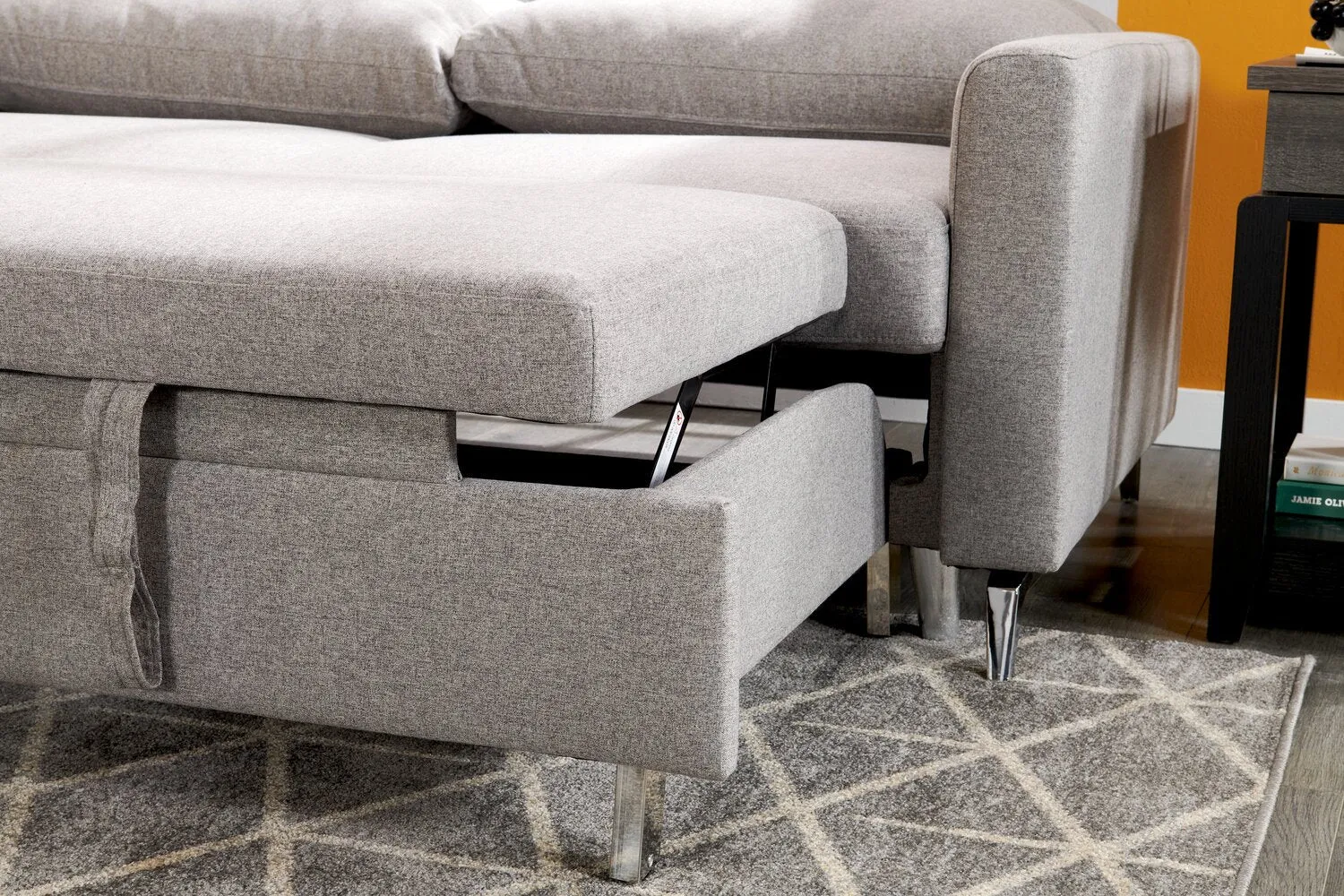 Linwood Linen-Look Fabric Sleeper Sofa - Solis Grey