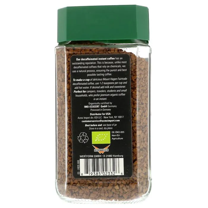 Mount Hagan - Organic Freeze Dried Instant Coffee Jar, 3.53oz
