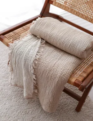 Muslin Natural Cotton Throw Blanket Gauze Blanket
