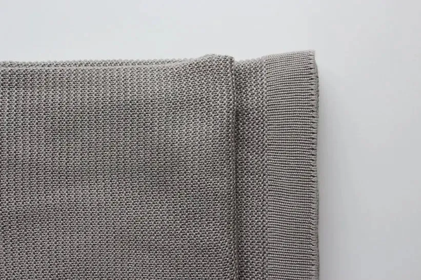 Organic Large Grey Knitted Bamboo Blanket