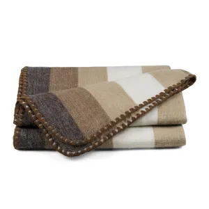 QISU Camel Thick Stripe Alpaca Throw Blanket – Cozy Artisan Christmas Treasure