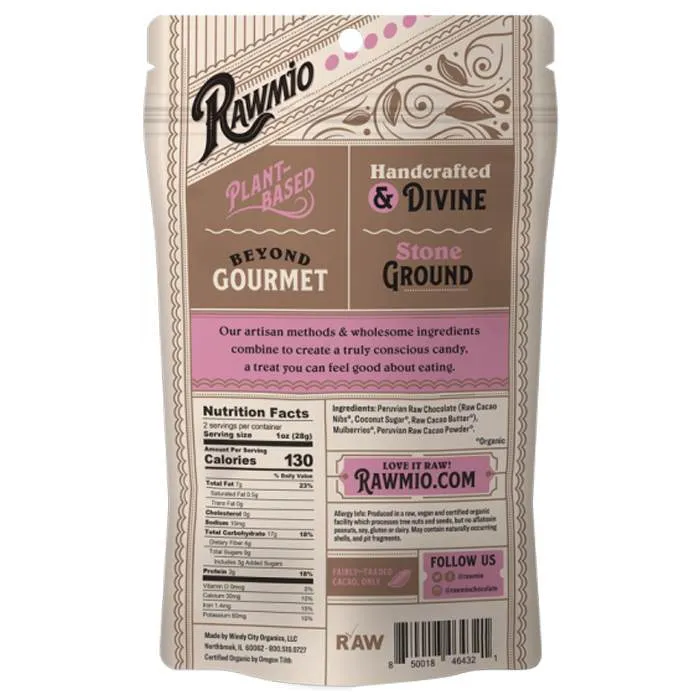 Rawmio - Chocolate Covered Fruit, 2oz | Multiple Flavors - Chocolate Covered Golden Raisins