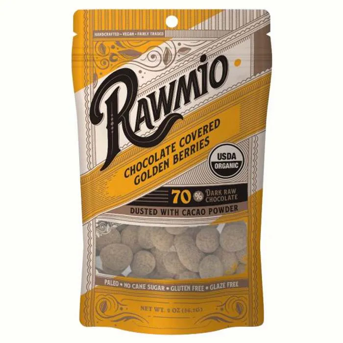 Rawmio - Chocolate Covered Fruit, 2oz | Multiple Flavors - Chocolate Covered Golden Raisins