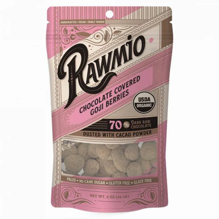 Rawmio - Chocolate Covered Fruit, 2oz | Multiple Flavors - Chocolate Covered Golden Raisins