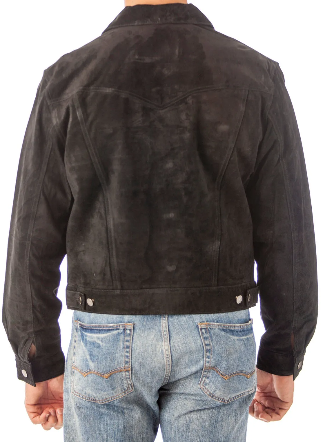 REED Men's Western Jean Style Suede Leather Shirt Jacket - Imported
