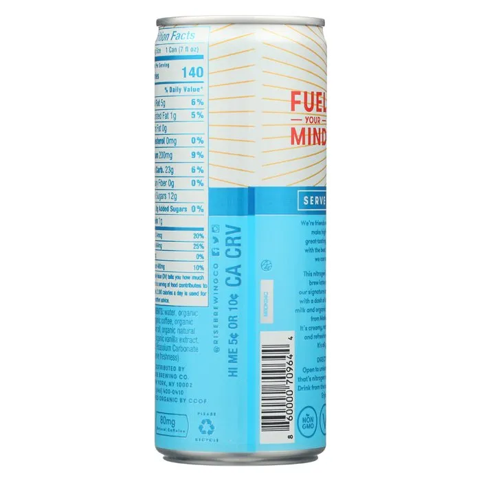 Rise Nitro Cold Brew Coffee - Vanilla Oat Milk Latte, 7 fl oz