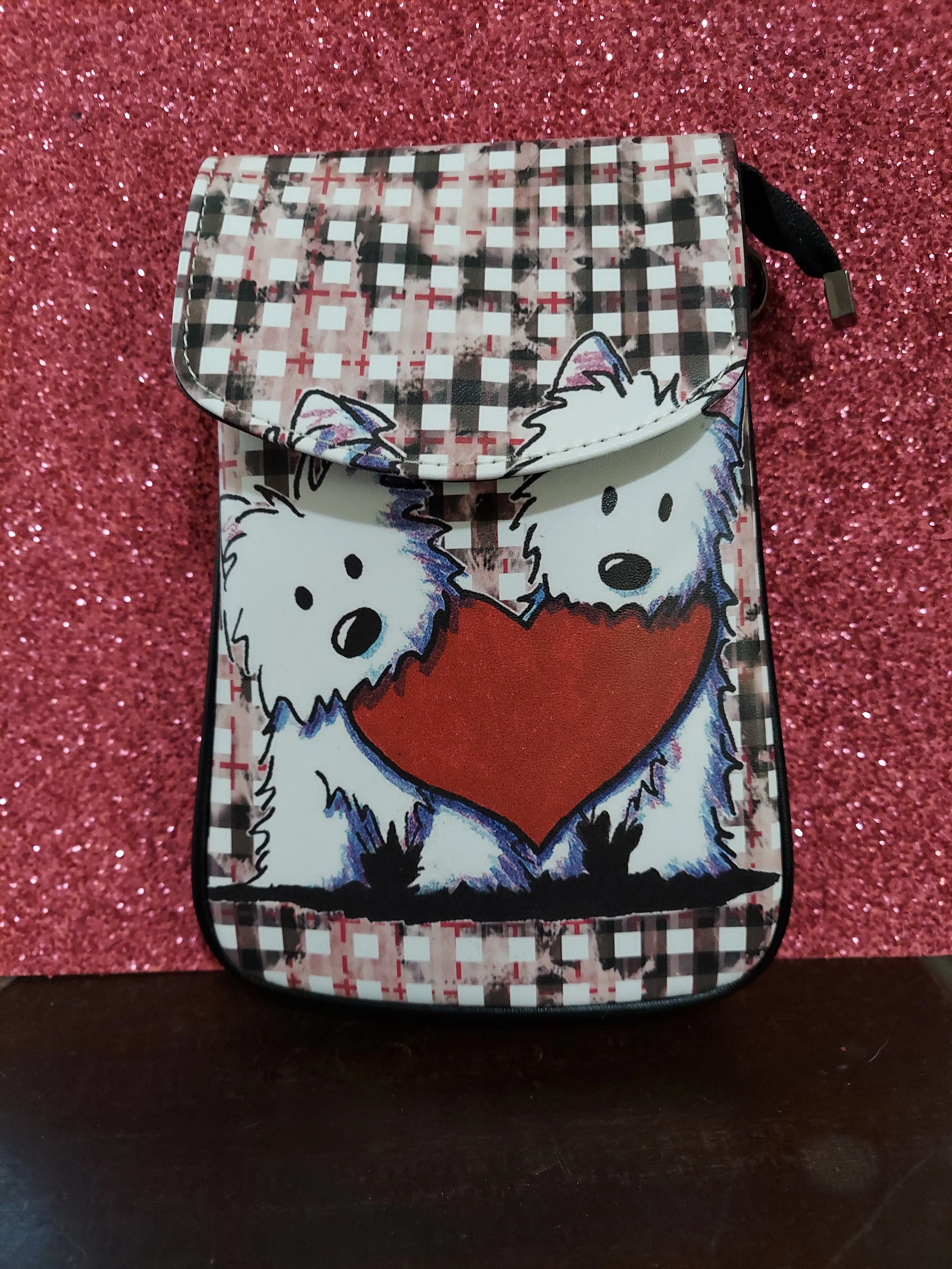 West Highland White Terrier Westie Dog in Love Ladies Crossbody Purse