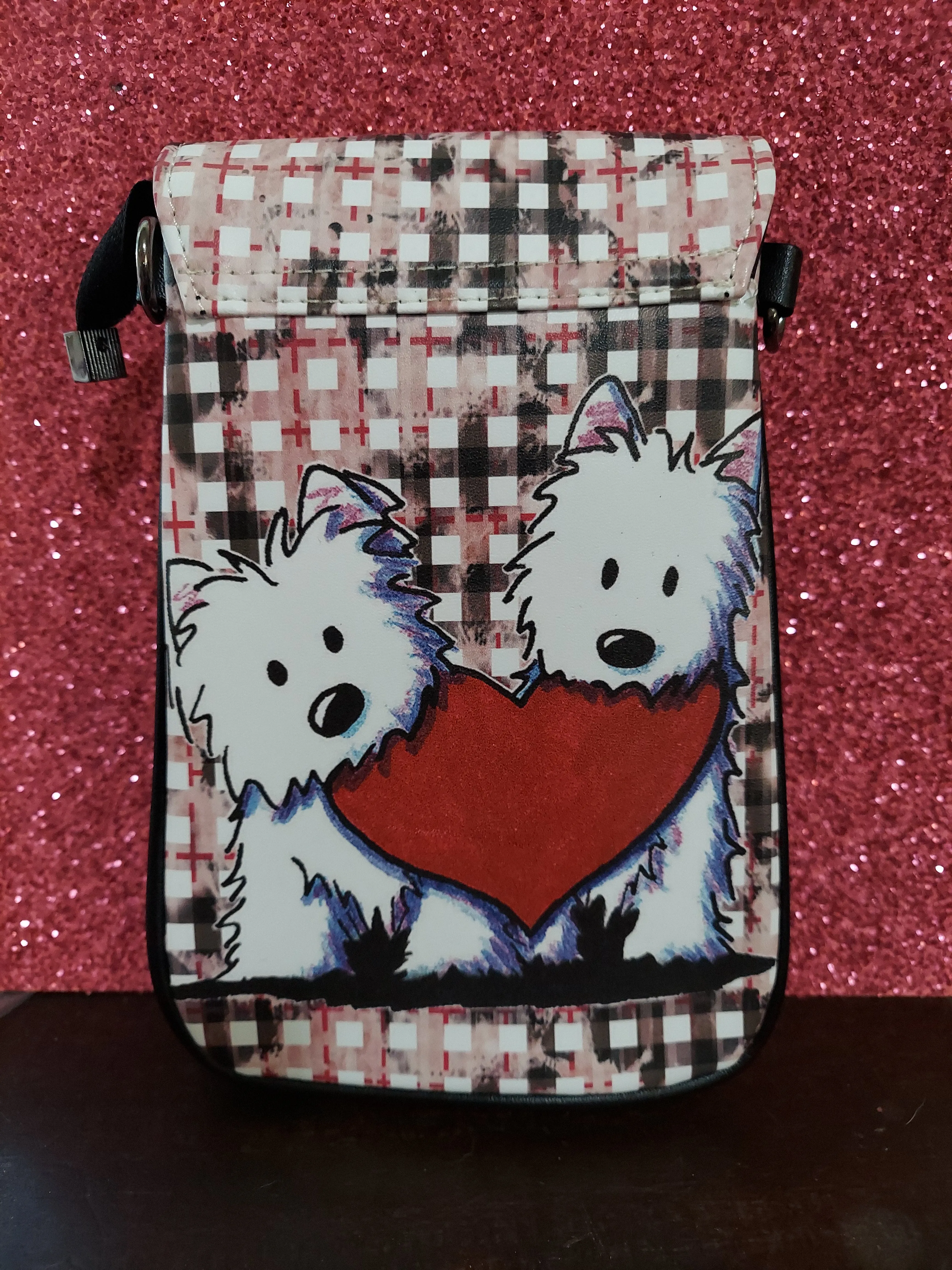 West Highland White Terrier Westie Dog in Love Ladies Crossbody Purse